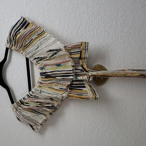 Macy's Flutter Sleeve Croptop NWT sz M